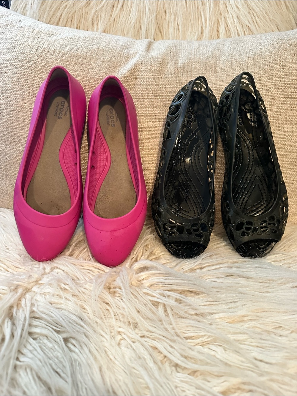 2 Pairs of Crocs Women’s size 6 Flats | Lightweight, Comfort Shoes